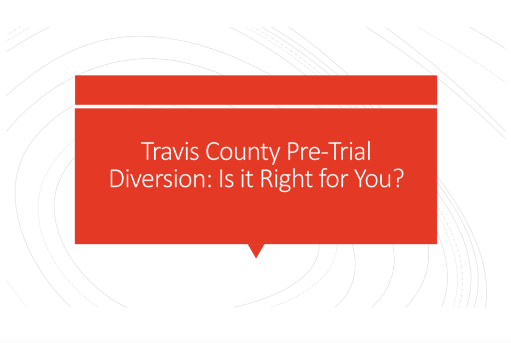 Travis County pre-trial diversionsion